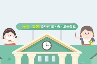 고농도 미세먼지 계층별 대응요령 - [원아·학생] 유치원, 초·중·고등학교